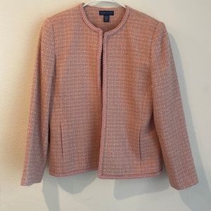 Karen Scott Blush Pink Tweed Blazer